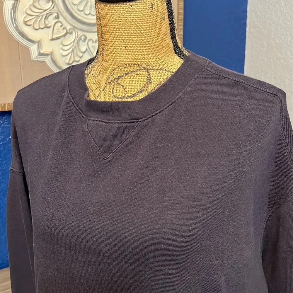 VINCE COTTON BLACK PULLOVER CREWNECK OVERSIZED SWEATER  SMALL